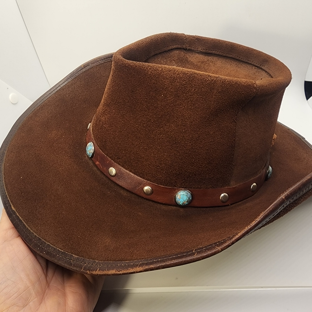 Lovely Suede Brown Leather Horse- wo(man) Hat